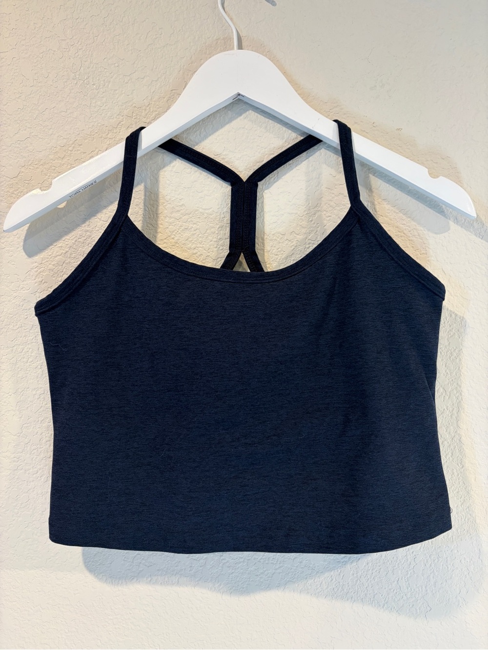 Beyond Yoga Navy Spacedye Slim Racerback Cropped Tank - L